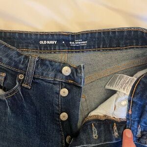 Old Navy Dark Blue Button-Fly Jeans